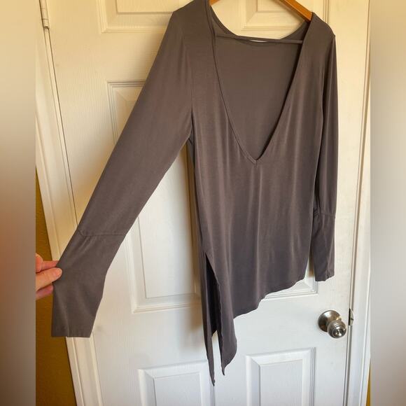 prAna Olson Top Boho Long Sleeve Backless Buttery Soft Style Small Dark Grey - Picture 5 of 10
